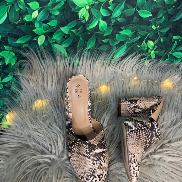 A snake-print mule heels - Picture 2 of 5